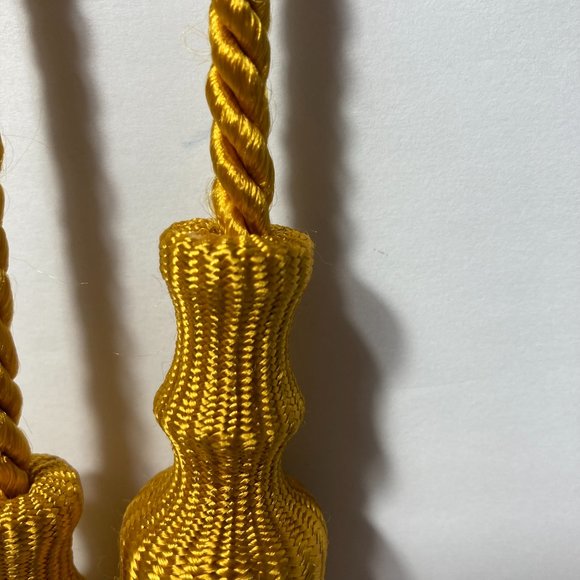 Bullion Gold Drapery Curtain Chair Tie Back 108 Spread Rope 5" Tassel Set of 4 - Picture 11 of 14